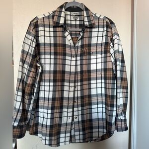The North Face Black, Brown, and White Checkered Shirt